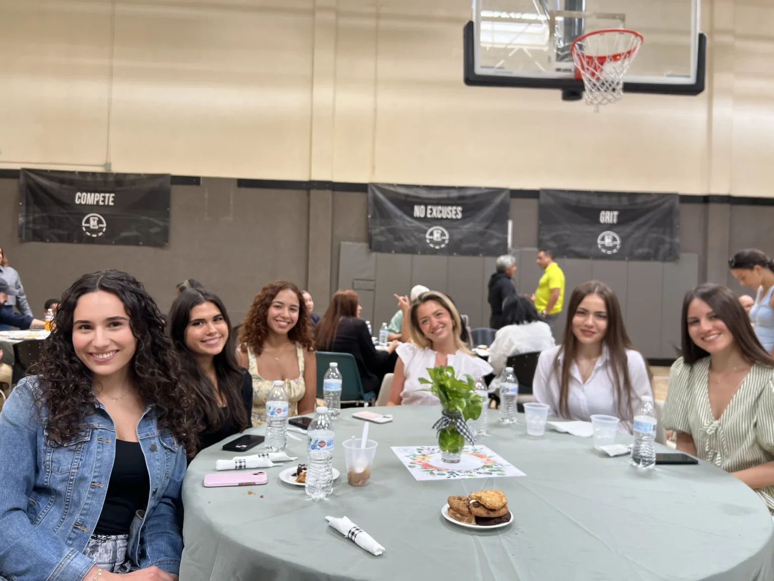 Women enjoying fellowship around a table